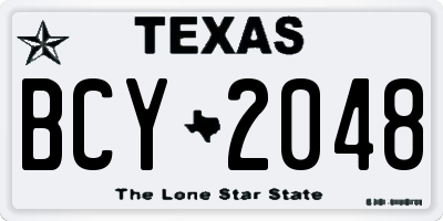TX license plate BCY2048