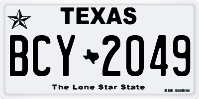TX license plate BCY2049