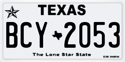 TX license plate BCY2053