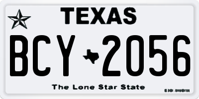 TX license plate BCY2056