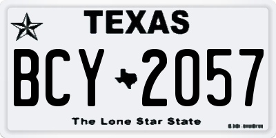 TX license plate BCY2057
