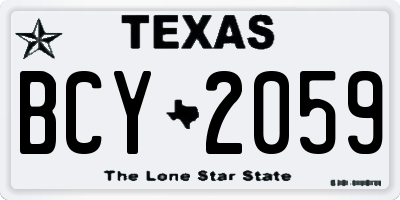 TX license plate BCY2059