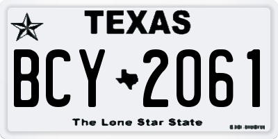 TX license plate BCY2061