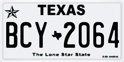 TX license plate BCY2064