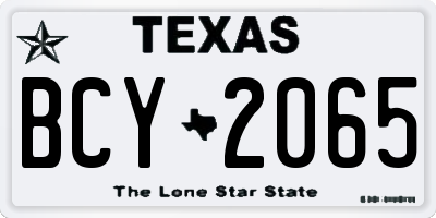 TX license plate BCY2065