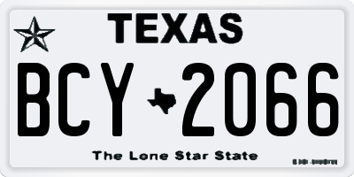 TX license plate BCY2066