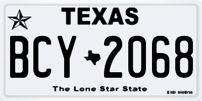 TX license plate BCY2068