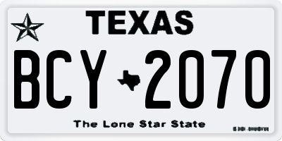 TX license plate BCY2070