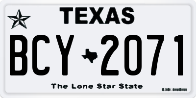 TX license plate BCY2071