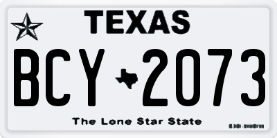TX license plate BCY2073
