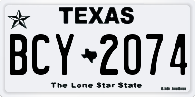 TX license plate BCY2074