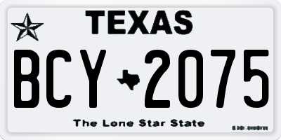 TX license plate BCY2075