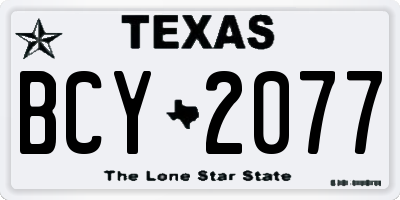 TX license plate BCY2077