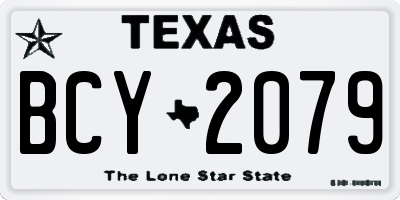 TX license plate BCY2079