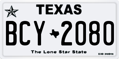 TX license plate BCY2080