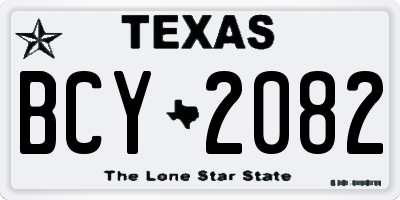 TX license plate BCY2082