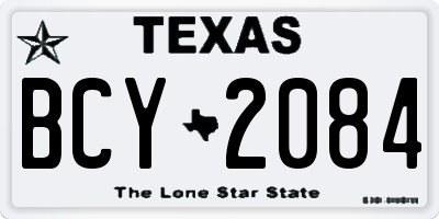 TX license plate BCY2084