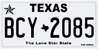 TX license plate BCY2085