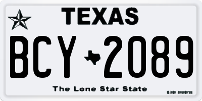TX license plate BCY2089