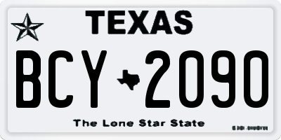TX license plate BCY2090