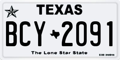 TX license plate BCY2091