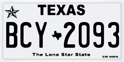 TX license plate BCY2093
