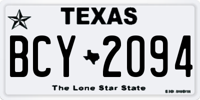 TX license plate BCY2094