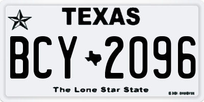 TX license plate BCY2096