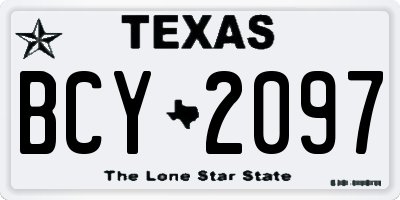 TX license plate BCY2097