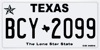 TX license plate BCY2099