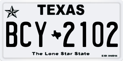 TX license plate BCY2102
