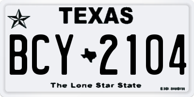 TX license plate BCY2104
