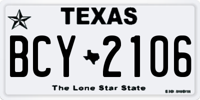 TX license plate BCY2106