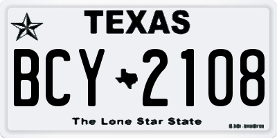 TX license plate BCY2108