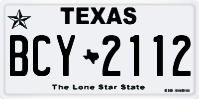 TX license plate BCY2112