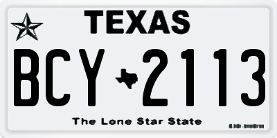 TX license plate BCY2113