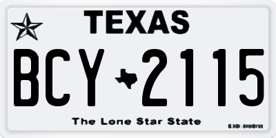 TX license plate BCY2115