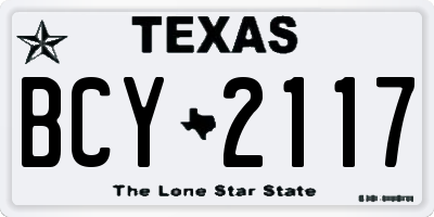 TX license plate BCY2117