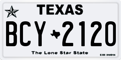 TX license plate BCY2120