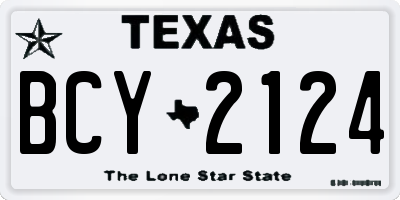 TX license plate BCY2124