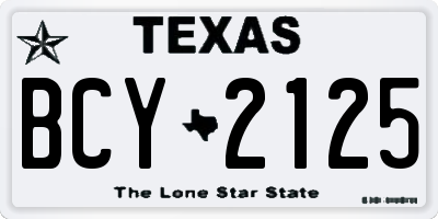 TX license plate BCY2125