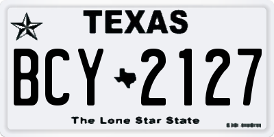 TX license plate BCY2127