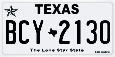 TX license plate BCY2130