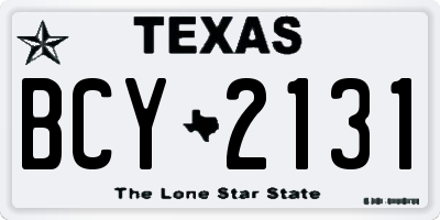 TX license plate BCY2131