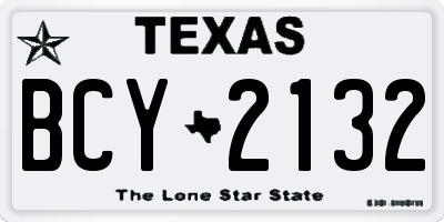 TX license plate BCY2132