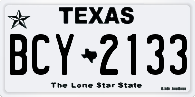 TX license plate BCY2133