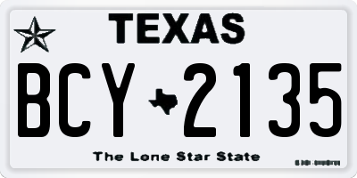 TX license plate BCY2135