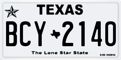 TX license plate BCY2140