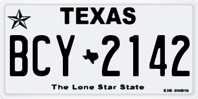 TX license plate BCY2142