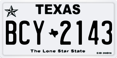 TX license plate BCY2143